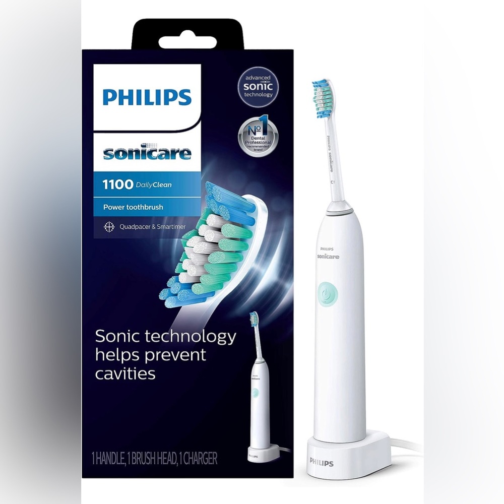Philips Sonicare DailyClean 1100 Rechargeable Electric Power Toothbrush, White